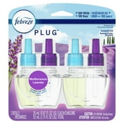 Febreze Odor-Fighting PLUG Air Freshener Refill, Mediterranean Lavender, (2) .87 fl oz Oil Refills