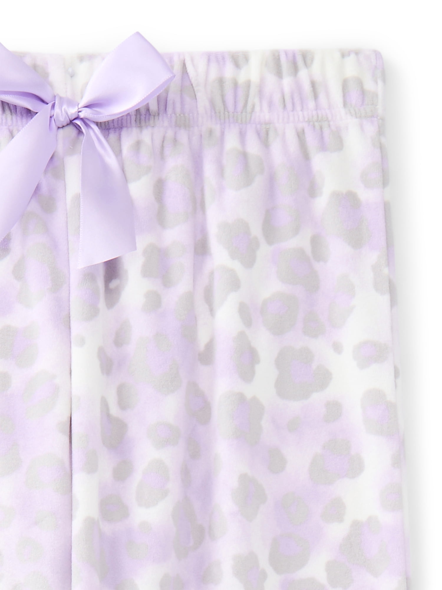 Sleep On It Girls Foil Print Velour Top and Pants Pajama Set, 2-Piece, Sizes 8-16