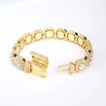 thumbnail image 5 of Huge 12MM Tennis Bracelet for Men Women in Eternity Design 18k Gold Yellow Plated Iced Out Cubic Zirconia Lab Simulated Diamond Tennis Wrist Chain Bracelets Hip Hop Jewelry, 5 of 13