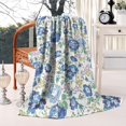 thumbnail image 3 of Pioneer Flower Blanket,Comfortable Soft Flannel Throw Blanket,All Season,Warm Lightweight Blankets for Sofa Bed Couch Living Room Chair,50"x60"(130x150cm), 3 of 4