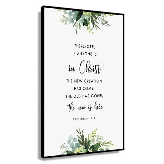 2 Corinthians 5 17 New Creation Bible Verse Printable Wall Art, Scripture Print Christian Gift Poster Landscape Modern Decorations for Living Room