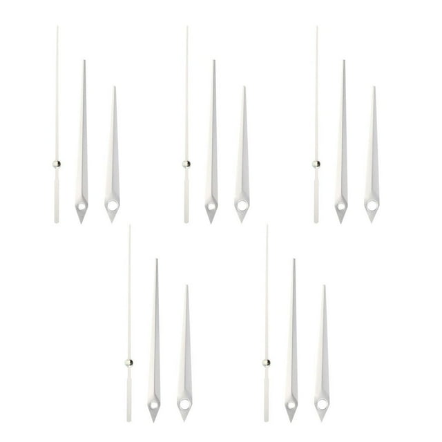 Clock Movement Mechanism, Non Ticking Hands, Replacement Clock Hands Kit Made of Aluminum, DIY Clock Parts Replacement for Clock Repair, 5 Sets of Silver