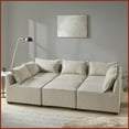 thumbnail image 3 of Modern 100% Polyester Armless Chair for Living Room - Modular Customizable Sectional Piece with Removable Pillow, 3 of 12