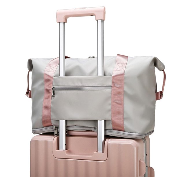 Bolsa de hombro plegable Ehuebsd Oxford gran capacidad gris rosa