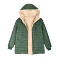 thumbnail image 4 of Clearance under 20$ Sevevn Women's Solid Plus Fleece Cotton Jacket Warm Lamb Fleece Coat Sweater Coat Summer Deals Green S, 4 of 6