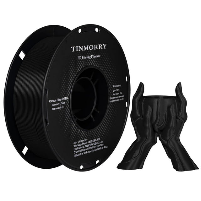Filamento para impresora 3D TINMORRY PETG CF, 1,75 mm, 1 kg, negro