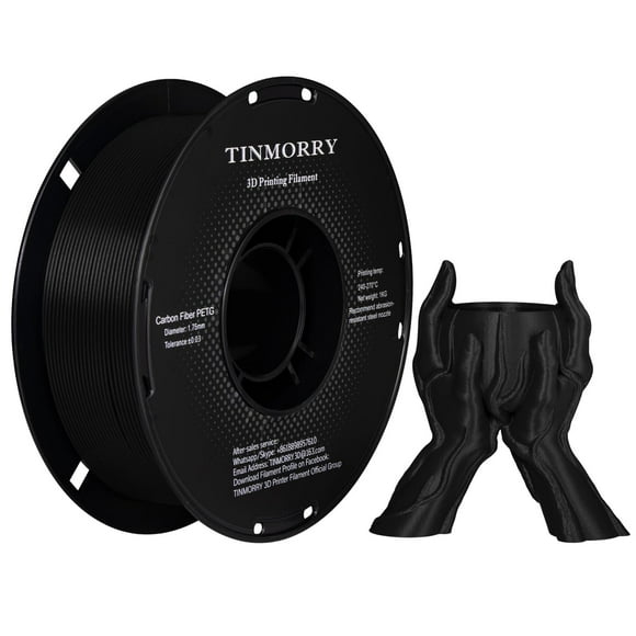 Filamento para impresora 3D TINMORRY PETG CF, 1,75 mm, 1 kg, negro