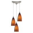 thumbnail image 2 of Vesta 3 Light Pendant In Satin Nickel And Royal Blue Glass, 2 of 2