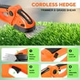thumbnail image 4 of NEXPOW Cortasetos Inalámbrico de 24 V: Cortacésped 3 en 1, Cortacésped Arbustivo y Cortacésped Eléctrico, Baterías Dobles, Ligero y Potente (Naranja), 4 of 8