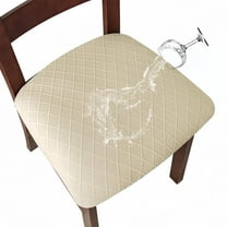 Waterproof Seat Covers for Dining Room Chairs Covers Dining Chair Cover Kitchen Chair Covers (Beige, 2 Pcs)