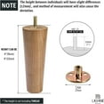 thumbnail image 5 of 6 inch Walnut Ash Wood Furniture Legs, LAVANE Set of 4 Mid-Century Modern Tapered Wooden Replacement Feet with Pre-Drilled 5/16 Inch Bolt & Mounting Plate & Screws for Sofa Couch Bed Armchair Ottoman, 5 of 7
