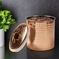 thumbnail image 3 of NuSteel Hammered Copper 1 QT Stainless Steel Canister, Beautiful Food Storage Container for Kitchen Counter, Tea, Sugar, Coffee, Caddy, Flour Canister with Rubber seal lid,TG-843C-1, 3 of 4