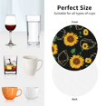 thumbnail image 6 of Honeii Sunflowers3 print Leather Coaster Set of 4, ideal for safeguarding your furniture from drinks spills and effortless cleanup-Round Shape, 6 of 6