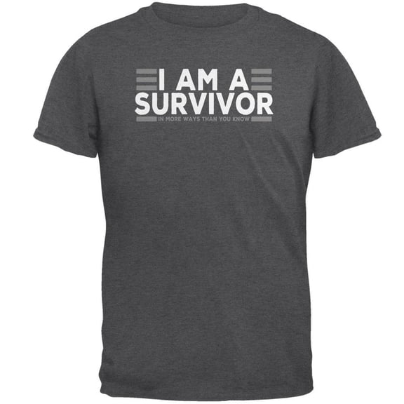 I Am A Survivor Dark Heather Adult T-Shirt - X-Large