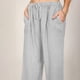thumbnail image 3 of Pantalones anchos de lino con cintura alta y cordón para mujer: pantalones elásticos tipo palazzo para yoga, ideales para llevar con ropa informal, 3 of 7