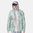 thumbnail image 3 of Pofeuu Vintage Floral Print Sun Protection Outdoor Lightweight Full Zip UV Cooling Hoodie Long Sleeve Summer Clothing for Outdoor Hiking-X-Large, 3 of 5