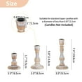 thumbnail image 4 of NUPTIO Taper Candle Holders Wood: Set of 3 Rustic Wooden Candlestick Holder - Vintage Candleholder for Fall Thanksgiving Christmas Fireplace Table Decor, 4 of 6