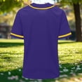 thumbnail image 5 of Uootdi Summer Tops for Women V Neck Contrast Trim Button Front Short Sleeve Relaxed Fit Shirts Baseball Sport Breathable Workout Tees Women, 5 of 8
