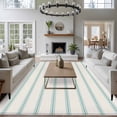 thumbnail image 4 of Turquoise Striped Large Area Rugs for Bedroom Living Room, Soft Non Slip Carpet Bedside Rug, Farmhouse Pinstripes Geometric Color Rectangle Floor Cover Kitchen Accent Rug 5'x8' for Dining Room/Office, 4 of 9