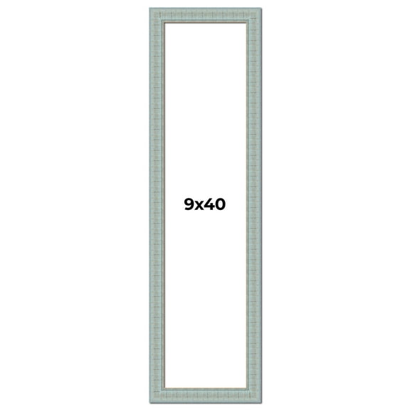 9x40 Frame Blue Teal Distressed Solid Wood Picture Frame | 1.625 Inch Moulding Width | Sonoma Blue