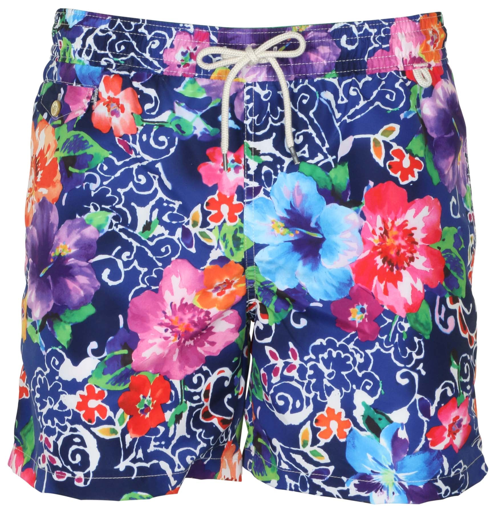 polo floral swim trunks