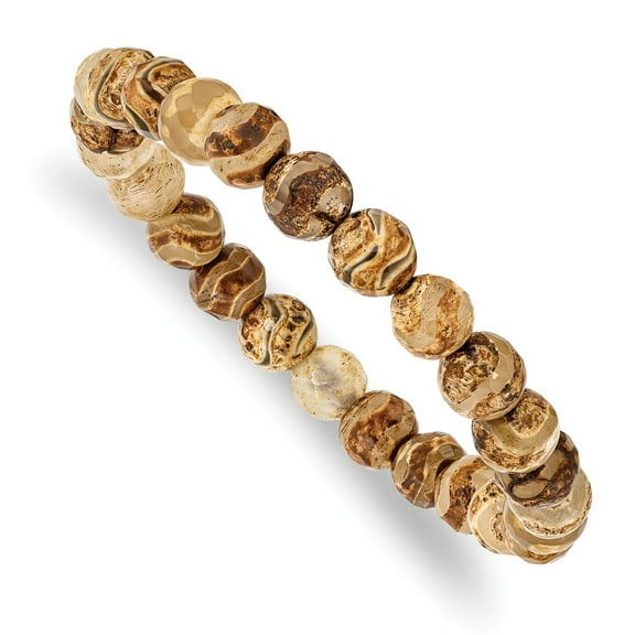 Primal Celestial Pillar Agate Beaded Stretch Bracelet