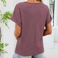 thumbnail image 6 of Sexlip Womens Short Sleeve T Shirt Fun Cartoon Pattern Side Button Design Soft Fabric Relaxed Silhouette for Daily Casual Wear Red L, 6 of 6