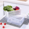 thumbnail image 4 of Household Kitchen Refrigerator Food Fruit Preservation Box Crisper Sealed Storage Box Rectangular Drain Transparent Storage Container (4.5L White), 4 of 8