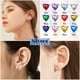 thumbnail image 4 of Pendientes de aro de plata de ley con piedras natales Silvora para mujer. Diamantes creados. Delicada joya de regalo para cumpleaños o Navidad, 4 of 8