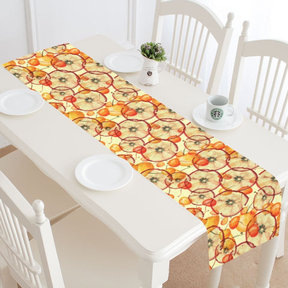 MYPOP Slice of Apple Pattern Table Runner Home Decor 14x72 Inch,Fruit