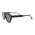 thumbnail image 3 of Mens Vintage Vibe Retro Hipster Keyhole Round Horn Rim Plastic Sunglasses All Black, 3 of 4