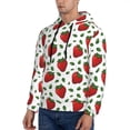 thumbnail image 3 of Wukai Strawberry Print Men Hoodies Fleece Sweatshirts Long Sleeve Sweaters Pullover Fall Outfits Winter Clothes-3X-Large, 3 of 7