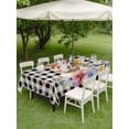 thumbnail image 3 of Outdoor Tablecloth with Umbrella Hole and Zipper, Bunny Easter Rectangle Table Cloth 60x84 Inch Waterproof Tablecloth, Black Plaid Spring Floral Pastoral Retro Art Picnic Table Cover for Patio, 3 of 7