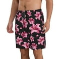 thumbnail image 2 of Naloa Lilies Flowers Men's Beach Shorts, Surfing shorts, Swim trunks, Quick Dry Swim Trunks for Surfing Beach Fun - Large, 2 of 9