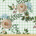thumbnail image 2 of Ambesonne Floral Fabric by the Yard Upholstery, Spring Vibes Peony Bouquets, 3 Yards, Army Green and Pale Rose, 2 of 5