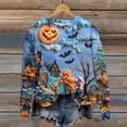 thumbnail image 2 of Sudadera con temática de Halloween para mujer, cómoda y elegante, de manga larga, con diseño festivo de calabaza, 2 of 4