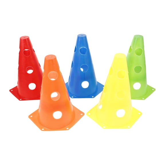 OUNONA Soccer Training Cones for Sports Use Assorted Color Plastic 5Pcs Set Improves Agility and Speed