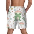 thumbnail image 3 of Kdxio Frog And Mushrooms Print Men'S Swim Trunks With Compression Liner 7 Inch Inseam Quick Dry Swim Shorts, 3 of 7