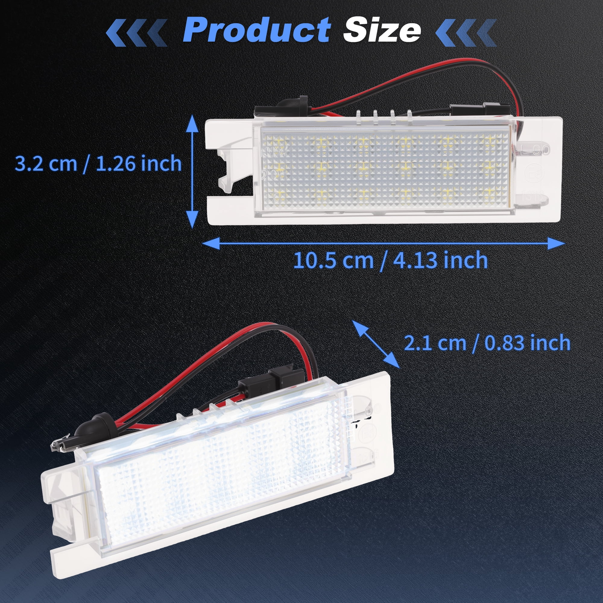 Unique Bargains LED License Plate Light for Opel Corsa C 2000-2006 for Opel Corsa D + OPC 2006-2011 White Light LED Tag Light Plastic No.6223506/9164143 1 Set