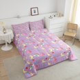 thumbnail image 4 of Erosebridal Mignon Unicorn Ensemble de Literie Couette Simple, Insert de Couette Étoiles Arc-en-Ciel, Violet, Réversible, 2 Pcs, 4 of 7