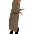 thumbnail image 2 of LYXSSBYX Hoodies for Women Zip up Front Women's Solid Color Loose Long Sleeved Hoodie Hoodie Top Long Jacket, 2 of 7