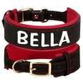 thumbnail image 4 of Pet Artist Wide Leather Padded Dog Collar Personalized with Name Rottweiler Labrador M-XL, 4 of 16