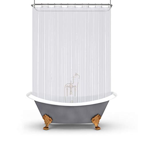 Mrs Awesome Clawfoot Tub Shower Curtain Or Liner With 12 Magnets Free 36 Hooks Included Waterproof Peva 180 X 70 Clear Walmart Com Walmart Com