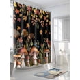 thumbnail image 3 of Fsddascl Thanksgiving Fall Leaves Shower Curtain Set - 48" x 72" Washable Bathtub Curtain with 12 Hooks, Mushroom Black Country Botanical Waterproof Fabric Stall Shower Curtains for Bathroom/Bathtub, 3 of 6