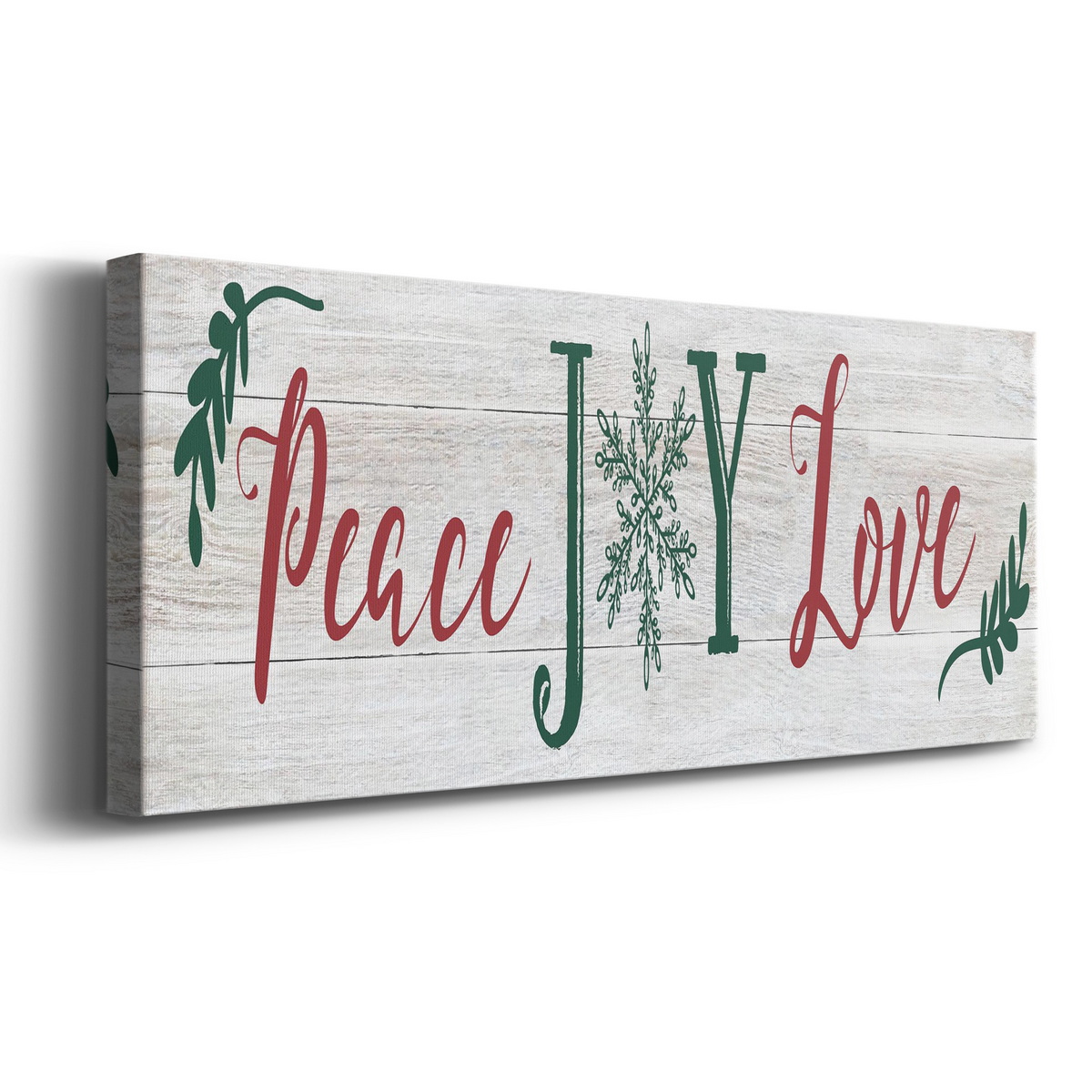 Peace Joy Love Premium Gallery Wrapped Canvas - Ready to Hang