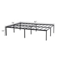 thumbnail image 3 of 18 Inch Metal Platform Bed, King Size Bed Frame with Heavy Duty Slats, Simple Basic Bed Frame with 6 Iron Legs, No Box Spring Needed, Black, 3 of 8