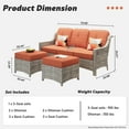 thumbnail image 3 of Ovios 3 Pieces Outdoor Furniture Rattan Patio Conversation Set with Ottoman for Backyard, 3 of 3