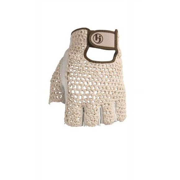 HJ Glove Womens Snow White Original Half Finger Golf Glove, Large, Right Hand