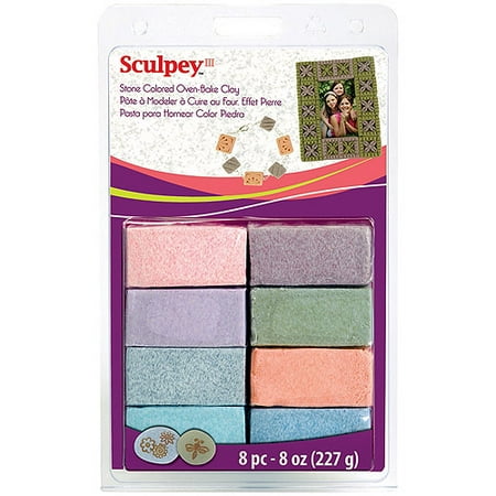 sculpey iii polymer clay granitex 1 ounce 8/pkg-stone colors