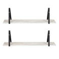 thumbnail image 6 of Kate and Laurel Soloman Wooden Floating Wall Shelves, Set of 2, White and Black, Decorative and Functional Floating Shelf for Storage and Display on Wall, 6 of 9